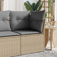 Thumbnail for Gartensessel ohne Armlehnen mit Kissen Beige Poly Rattan