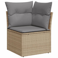 Thumbnail for Garten-Ecksofa mit Kissen Beige Poly Rattan