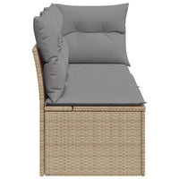 Thumbnail for Gartensofa mit Kissen 3-Sitzer Beige Poly Rattan