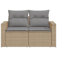 Thumbnail for Gartensofa mit Kissen 2-Sitzer Beige Poly Rattan