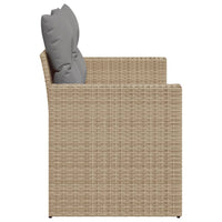 Thumbnail for Gartensofa mit Kissen 2-Sitzer Beige Poly Rattan