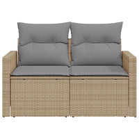 Thumbnail for Gartensofa mit Kissen 2-Sitzer Beige Poly Rattan