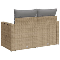 Thumbnail for Gartensofa mit Kissen 2-Sitzer Beige Poly Rattan
