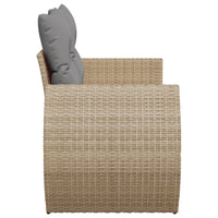 Thumbnail for Gartensofa mit Kissen 2-Sitzer Beige Poly Rattan