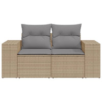Thumbnail for Gartensofa mit Kissen 2-Sitzer Beige Poly Rattan