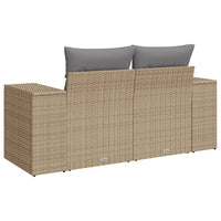 Thumbnail for Gartensofa mit Kissen 2-Sitzer Beige Poly Rattan
