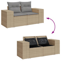 Thumbnail for Gartensofa mit Kissen 2-Sitzer Beige Poly Rattan