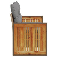 Thumbnail for Gartensofa mit Kissen 2-Sitzer Beige Poly Rattan