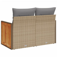 Thumbnail for Gartensofa mit Kissen 2-Sitzer Beige Poly Rattan