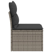 Thumbnail for Gartensofa ohne Armlehnen mit Kissen Grau Poly Rattan