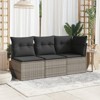 Thumbnail for Garten-Ecksofa mit Kissen Grau Poly Rattan