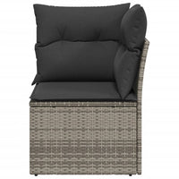 Thumbnail for Garten-Ecksofa mit Kissen Grau Poly Rattan