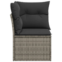 Thumbnail for Garten-Ecksofa mit Kissen Grau Poly Rattan