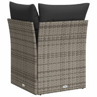 Thumbnail for Garten-Ecksofa mit Kissen Grau Poly Rattan