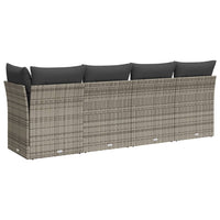 Thumbnail for Gartensofa mit Kissen 4-Sitzer Grau Poly Rattan