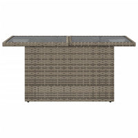 Thumbnail for Gartentisch mit Glasplatte Grau 100x55x73 cm Poly Rattan