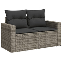 Thumbnail for Gartensofa 2-Sitzer mit Kissen Grau Poly Rattan