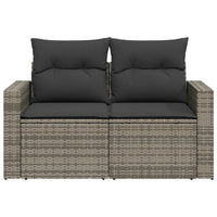 Thumbnail for Gartensofa 2-Sitzer mit Kissen Grau Poly Rattan