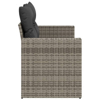 Thumbnail for Gartensofa 2-Sitzer mit Kissen Grau Poly Rattan