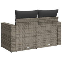 Thumbnail for Gartensofa 2-Sitzer mit Kissen Grau Poly Rattan