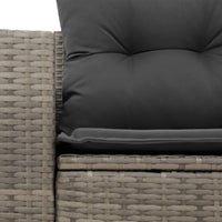 Thumbnail for Gartensofa 2-Sitzer mit Kissen Grau Poly Rattan