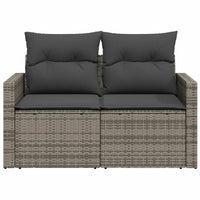 Thumbnail for Gartensofa 2-Sitzer mit Kissen Grau Poly Rattan