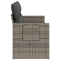 Thumbnail for Gartensofa 2-Sitzer mit Kissen Grau Poly Rattan