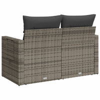 Thumbnail for Gartensofa 2-Sitzer mit Kissen Grau Poly Rattan
