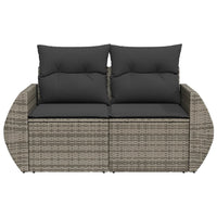 Thumbnail for Gartensofa 2-Sitzer mit Kissen Grau Poly Rattan