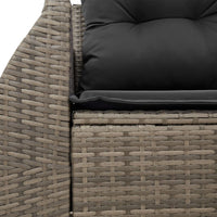 Thumbnail for Gartensofa 2-Sitzer mit Kissen Grau Poly Rattan