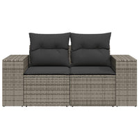Thumbnail for Gartensofa 2-Sitzer mit Kissen Grau Poly Rattan