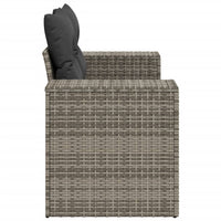 Thumbnail for Gartensofa 2-Sitzer mit Kissen Grau Poly Rattan