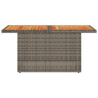 Thumbnail for Gartentisch Grau 100x55x73 cm Poly Rattan und Akazienholz