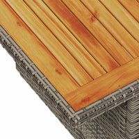 Thumbnail for Gartentisch Grau 100x55x73 cm Poly Rattan und Akazienholz