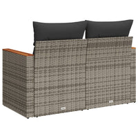 Thumbnail for Gartensofa 2-Sitzer mit Kissen Grau Poly Rattan