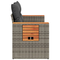 Thumbnail for Gartensofa 2-Sitzer mit Kissen Grau Poly Rattan