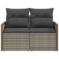 Thumbnail for Gartensofa 2-Sitzer mit Kissen Grau Poly Rattan