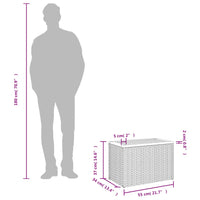 Thumbnail for Garten-Beistelltische 2 Stk. Grau 55x34x37cm Poly Rattan Holz