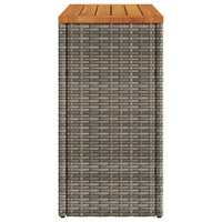 Thumbnail for Garten-Beistelltisch mit Holzplatte Grau 58x27,5x55 cm Rattan
