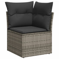 Thumbnail for Garten-Ecksofa mit Kissen Grau Poly Rattan