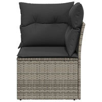 Thumbnail for Garten-Ecksofa mit Kissen Grau Poly Rattan