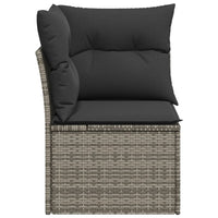 Thumbnail for Garten-Ecksofa mit Kissen Grau Poly Rattan