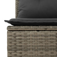 Thumbnail for Garten-Ecksofa mit Kissen Grau Poly Rattan