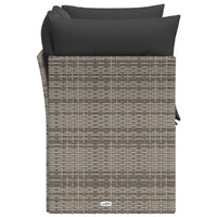 Thumbnail for Gartensofa 2-Sitzer mit Kissen Grau Poly Rattan