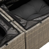 Thumbnail for Gartensofa 2-Sitzer mit Kissen Grau Poly Rattan