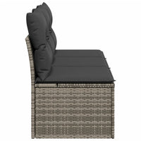Thumbnail for Gartensofa mit Kissen 3-Sitzer Grau Poly Rattan