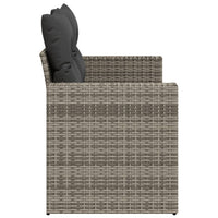 Thumbnail for Gartensofa 2-Sitzer mit Kissen Grau Poly Rattan
