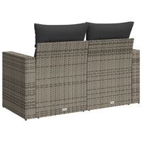 Thumbnail for Gartensofa 2-Sitzer mit Kissen Grau Poly Rattan