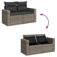 Thumbnail for Gartensofa 2-Sitzer mit Kissen Grau Poly Rattan