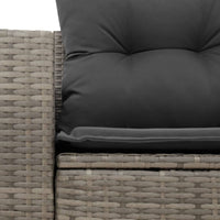 Thumbnail for Gartensofa 2-Sitzer mit Kissen Grau Poly Rattan